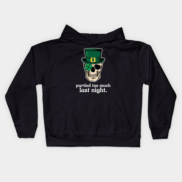 St. Patrick's Day party Skull Kids Hoodie by Mey Designs